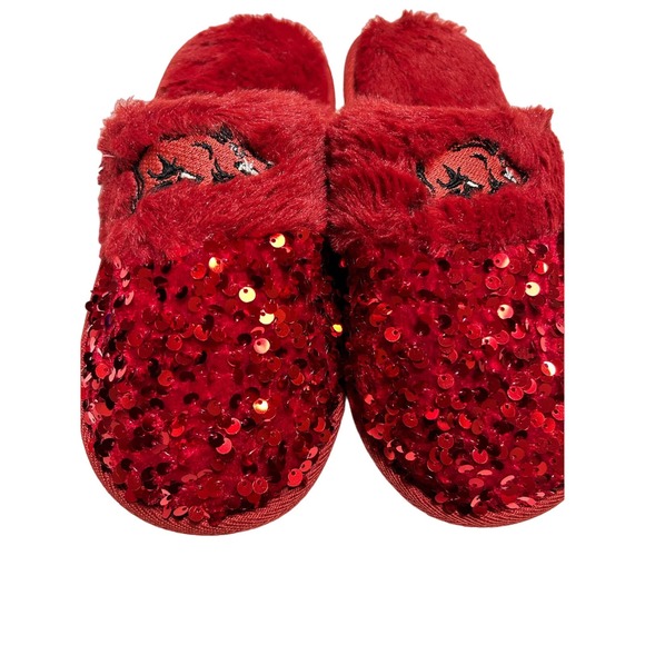 FOCO Women's NCAA Team Sequin Fashion Slippers Arkansas Razorbacks Sz S 5/6 - Picture 5 of 5